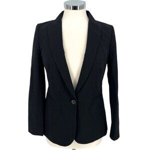J. Crew Eniko Seersucker One Button Blazer Suit Jacket Black Size 2